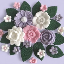36 Edible Fondant Flowers
