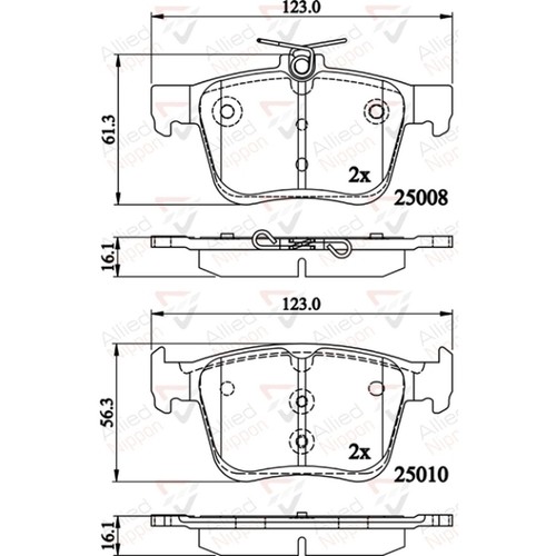 Brake pads set - brake, vw