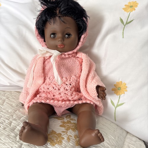 Vintage black doll sleeping - doll,