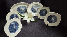 Grindley "After Constable" Series Set Of Two Serving Trays And Four Tea Plates