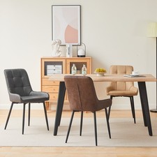 2x Faux Leather Dining Chairs