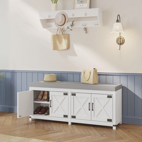 Shoe storage bench padded - bench, seat