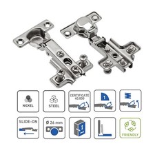 HINGE KITCHEN CABINET CARAVAN DOOR MINI 26 mm + screws Concealed Full Overlay