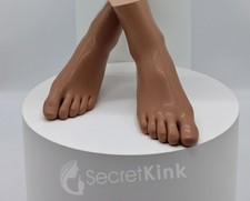 LATEX BROWN SOCKS FEET TOES FOOT RUBBER FETISH GUMMI CATSUIT SKIN ADULT S M