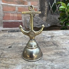 Brass bell with anchor - brass,