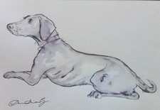 Small Hand Original Drawn Dog