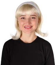 50'S Blonde  Sandy Flip Wig with White Headband