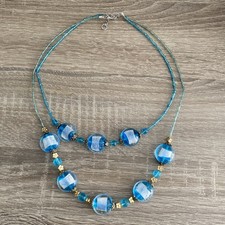 Blue Stone Necklace, 2 Strand