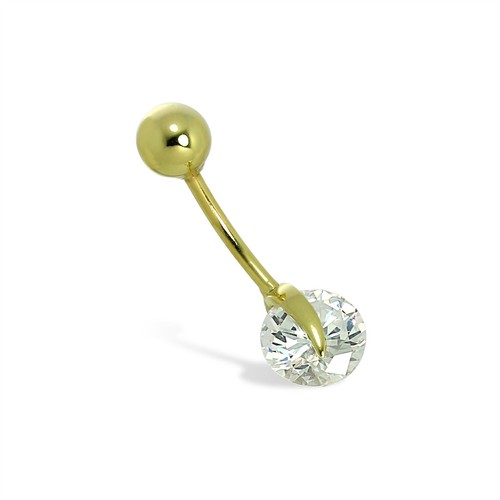 9ct yellow gold 7mm - yellow, cz