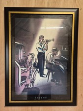 Big Striking Print Of Jazz Scene By Famous French Cartoonist Jacques de Loustal 