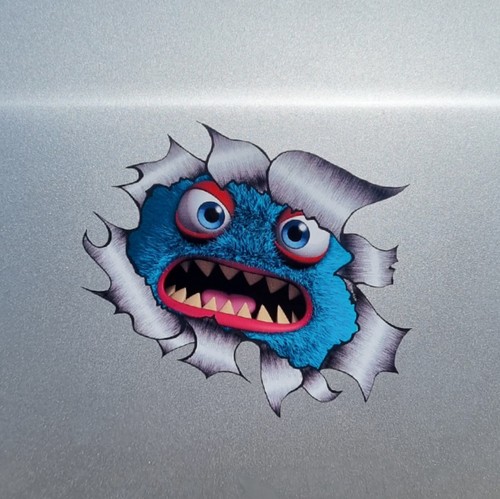 Cute blue monster ripped open - cute,