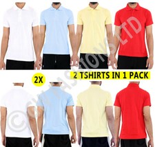 2x Boys Plain Polo T-Shirt