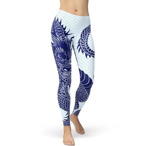 Japanese dragon leggings - dragon,
