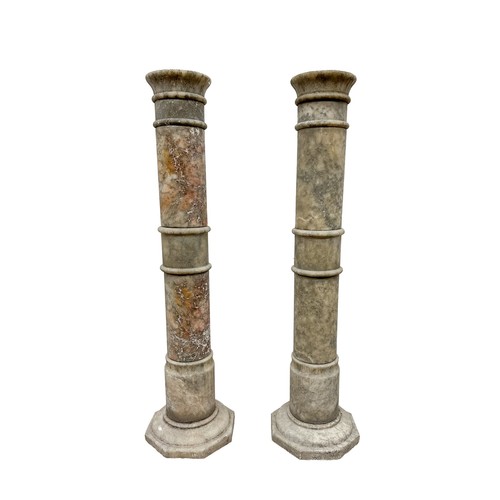 Antique pair marble column - pair,