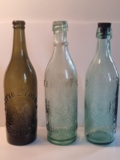 3 x Vintage Old Edinburgh Beer / Soda Bottles c 1890-1905 Forsyth & Forest etc