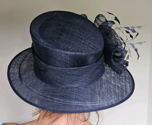 Navy blue occasions hat - navy,