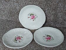 Antique crescent George Jones & sons birbeck rose 6" saucer/ Plate x 3 rare