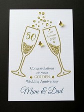 8" x 6" Personalised Wedding Anniversary Card 15th,25th,30th,40th,45th,50th,60th