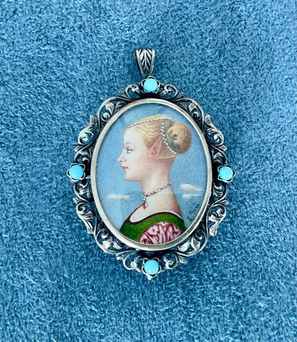Miniature portrait brooch - miniature,