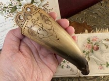 Antique sailors scrimshaw with