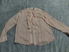 PALE PINK DOTTY RUFFLE SHIRT