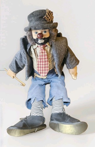 Porcelain head clown doll - porcelain,