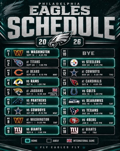 Eagles 2026 football schedule - 2026,