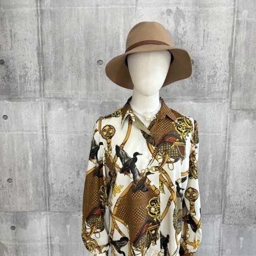 Vintage equestrian print shirt - vintage,