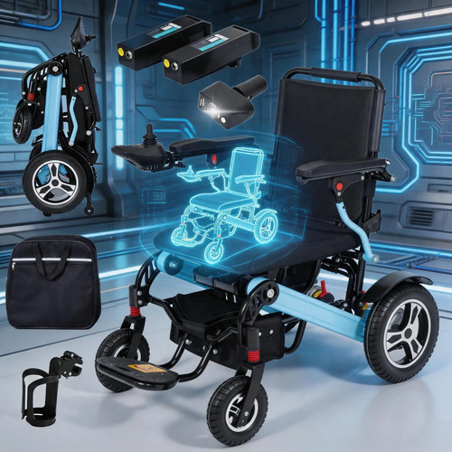 Foldable electric wheelchair - foldable, |