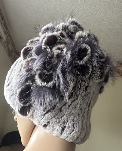 Rex rabbit fur hat - hat, knitted