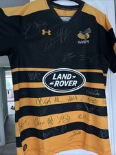 Team Signed 2018/19 Wasps Home Rugby Union Shirt Size Medium