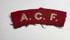 1960's ACF Army Cadet Force Cloth Shoulder Badge Patch 70 x 23 mm