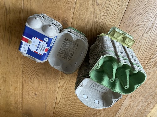 Empty cardboard egg boxes - cardboard,