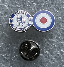 Chelsea Supporter Enamel Badge Collectable Wear Proud - Chelsea Mod Target Twin
