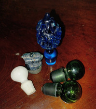 Glass Decanter Bottle Stoppers Cobalt Blue Green Milk Bristol Crown Apothecary