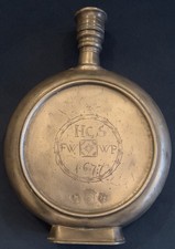 LARGE AND ROBUST PEWTER FLASK