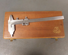 Vintage Etalon Vernier Caliper 11" 281mm P.Roch Rolle Switzerland Wood Box Case