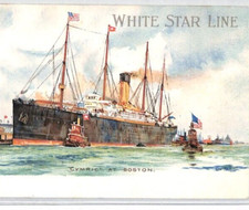 GB MARITIME Art Postcard WHITE STAR LINE *CYMRIC* Unused {samwells-covers}PF75