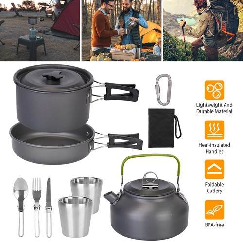 12pcs camping cookware set - camping,