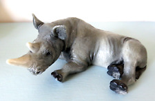 CASTAGNA REALISTIC RHINO FIGURINE Made in Italy in 1988 - label