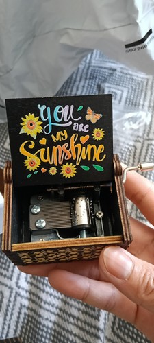Hand crank wooden music - hand-crank, box