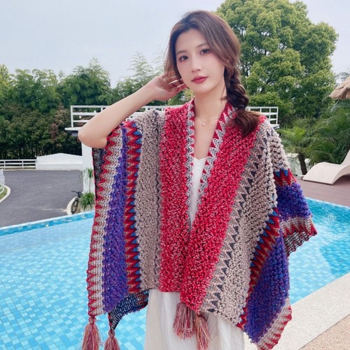 Ethnic style cardigan tassel - cardigan,