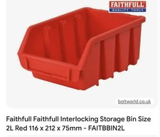 Red plastic parts lin bins - bins, s