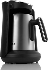 Arzum Okka Minio Pro Turkish Coffee Machine, Stainless Steel Pot, Black/Chrome