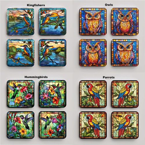 Set coasters stain - 4,