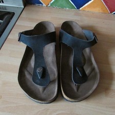 Birkenstock ladies toe post sandals black unworn size 6 (39)