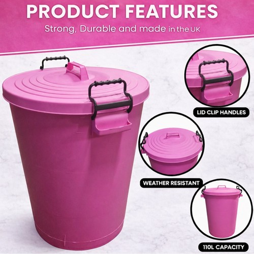 Large 110l pink plastic - large,