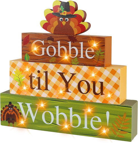 Thanksgiving wooden block sign - thanksgiving,