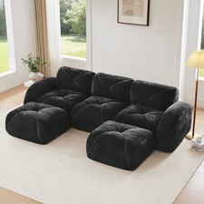 Black Velvet Cloud Couch, 3