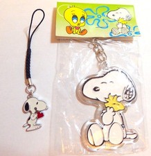 Novelty Snoopy Dog Key Ring and Mobile/Bag Charm & Keyring set Love Heart